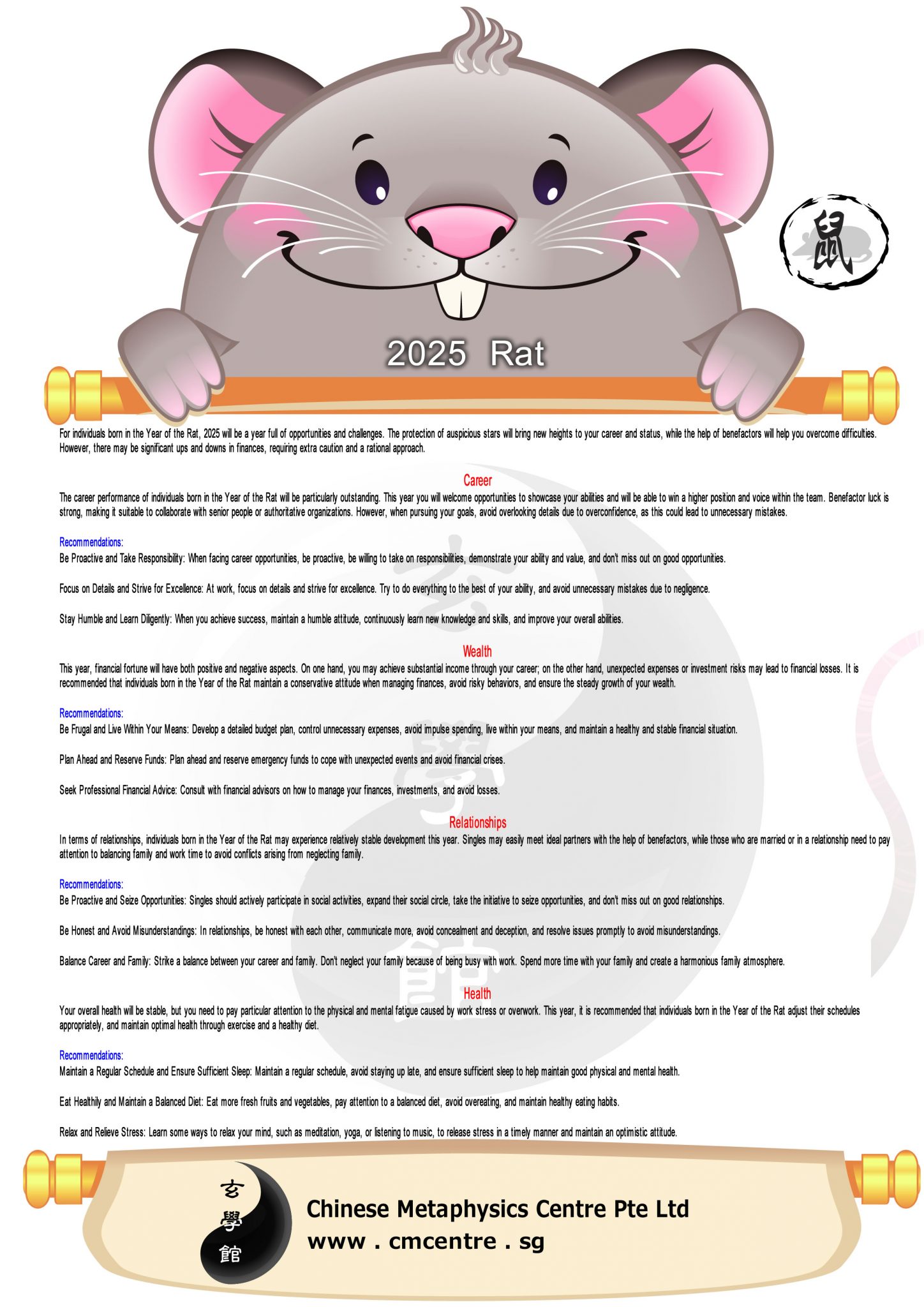 2025 Chinese Zodiac Prediction Rat Chinese Metaphysics Pte Ltd