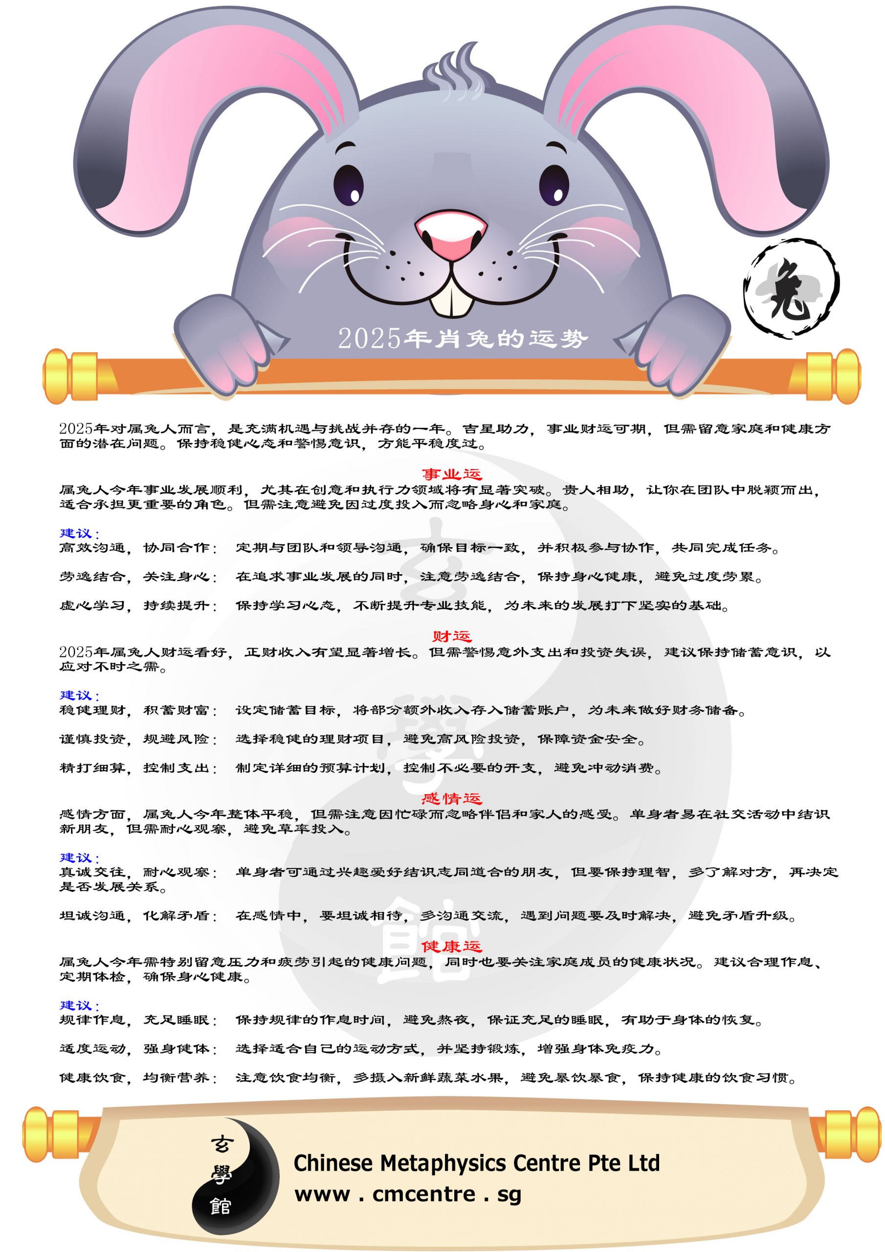 2025 Chinese Zodiac Prediction Rabbit Chinese Metaphysics Pte Ltd