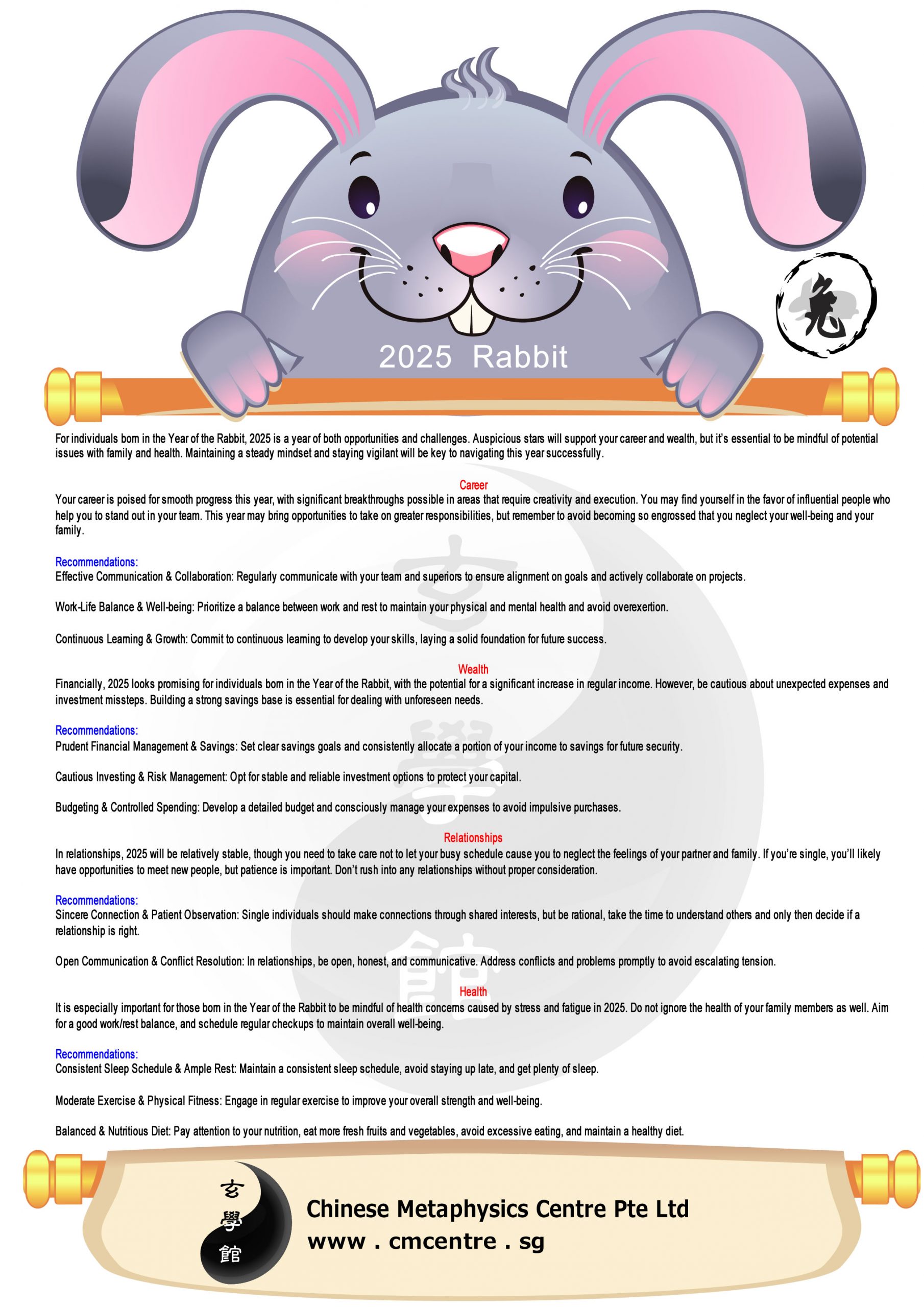 2025 Chinese Zodiac Prediction Rabbit Chinese Metaphysics Pte Ltd